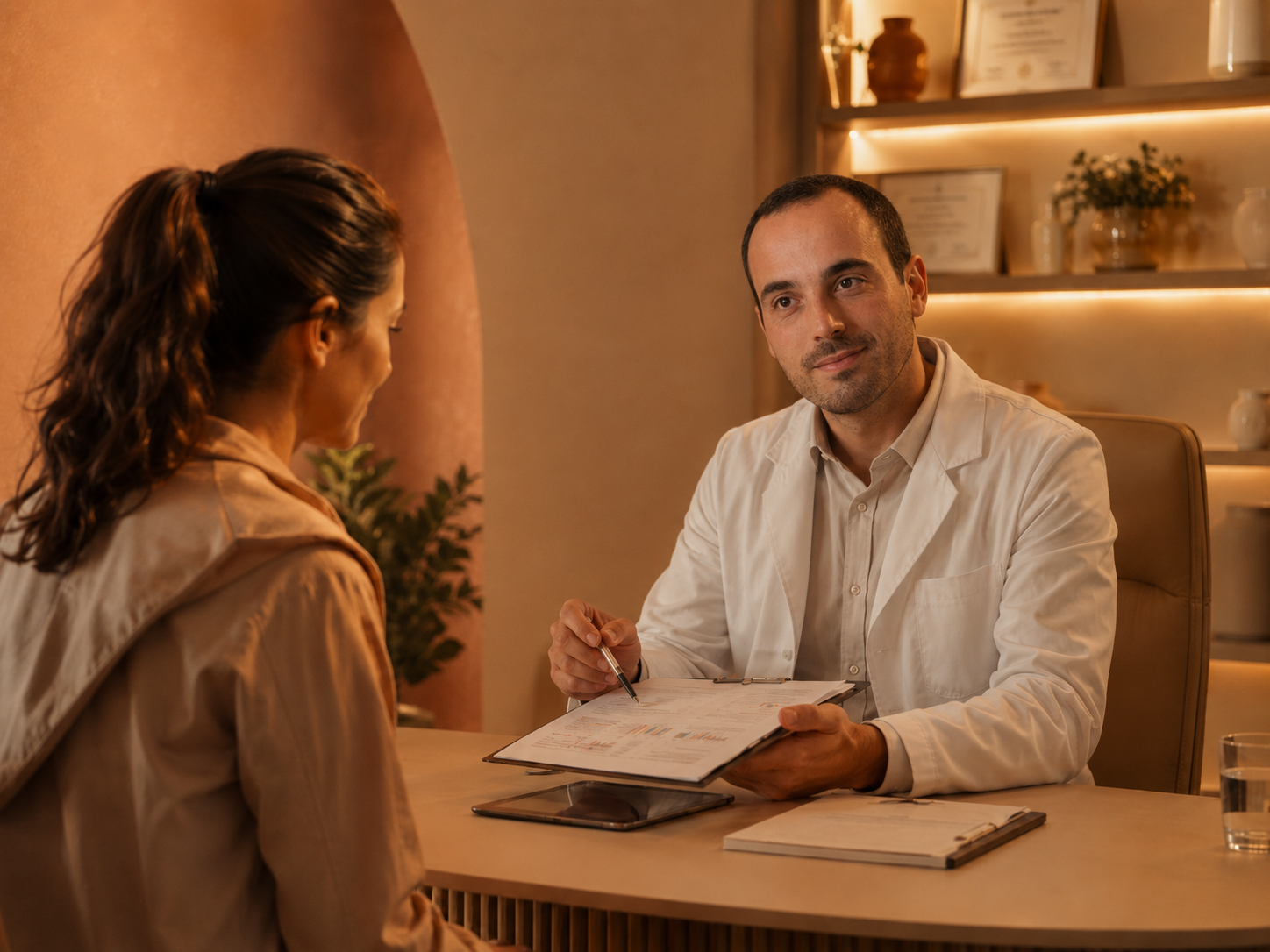 Consulta médica durante acompanhamento de emagrecimento